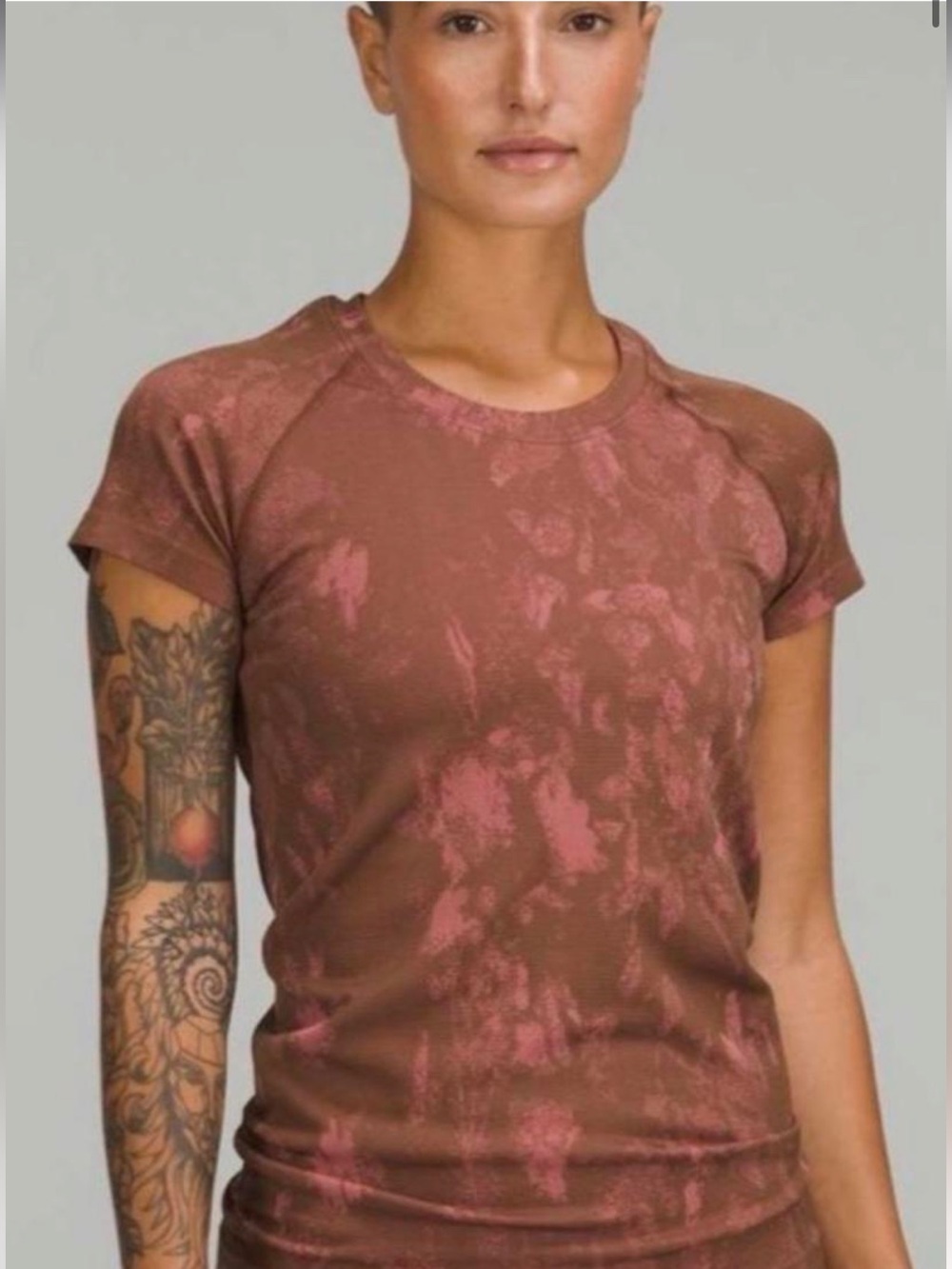 Lululemon Swiftly Tech Short Sleeve 2.0 Shadow Bloom Roasted Brown Brier Rose 4